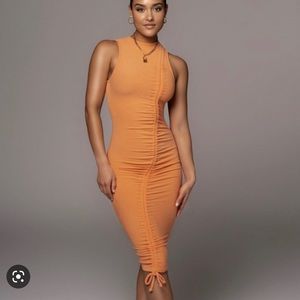 JLUXLABEL ORANGE KAIRI RUCHED DRESS